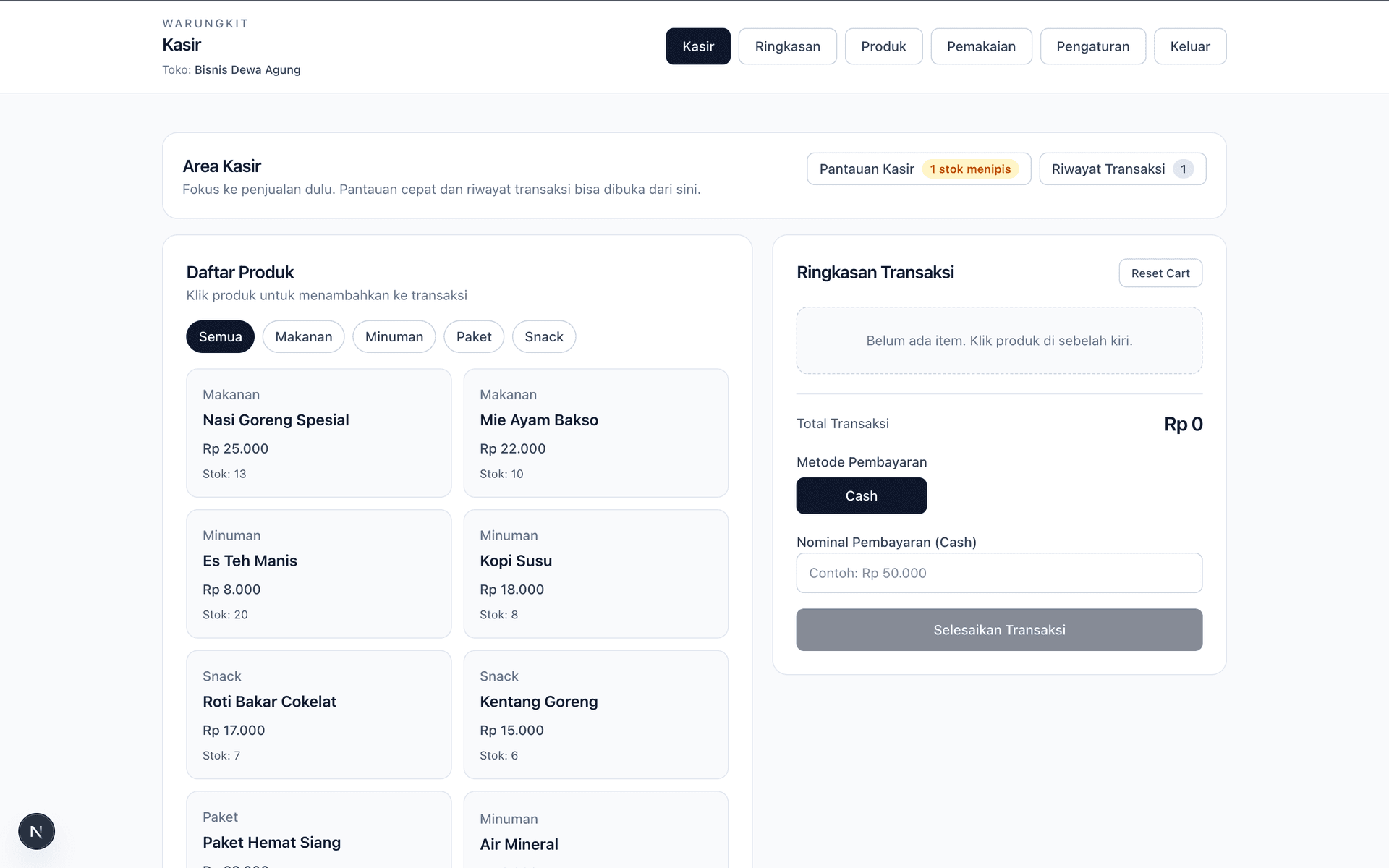 Preview POS WarungKit